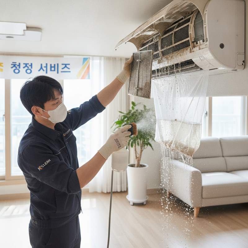 에어컨청소 현장 이미지